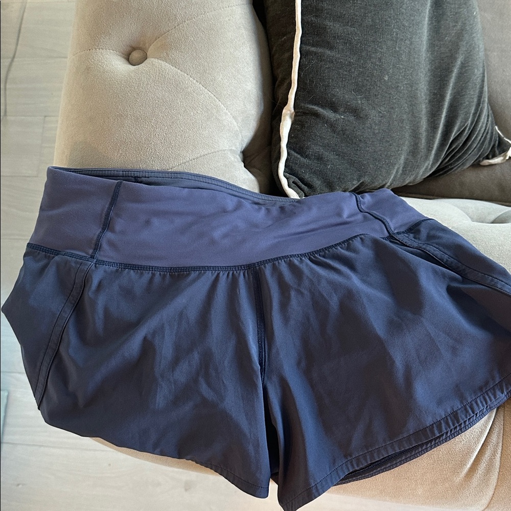 Navy Blue LULULEMON Athletic Shorts